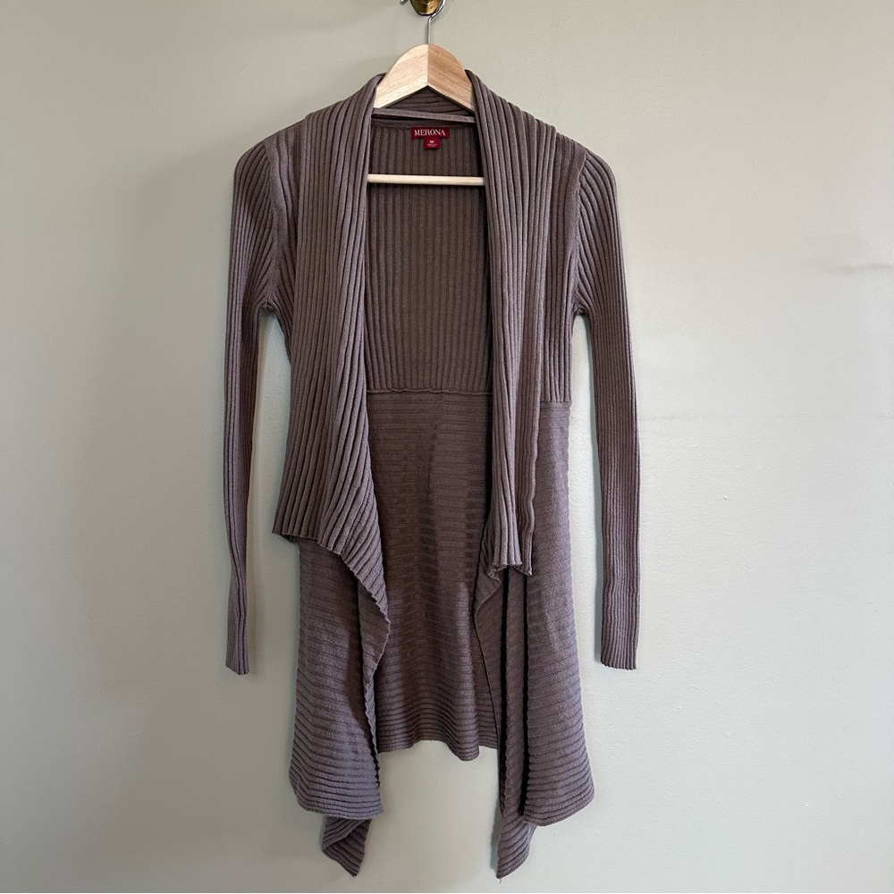 Merona Women's Greige Open Front Cardigan